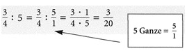5. und 6. Klasse Division von natürlichen Zahlen und Brüchen mit Lösungen 1