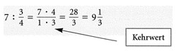 5. und 6. Klasse Division von natürlichen Zahlen und Brüchen mit Lösungen 3