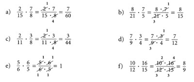 5. und 6. Klasse Multiplikation Bruch mal Bruch mit Lösungen 11