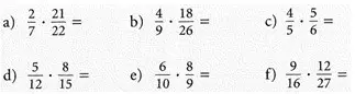 5. und 6. Klasse Multiplikation Bruch mal Bruch mit Lösungen 12