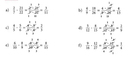 5. und 6. Klasse Multiplikation Bruch mal Bruch mit Lösungen 13