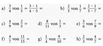 5. und 6. Klasse Multiplikation Bruch mal Bruch mit Lösungen 5