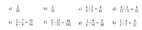 5. und 6. Klasse Multiplikation Bruch mal Bruch mit Lösungen 6