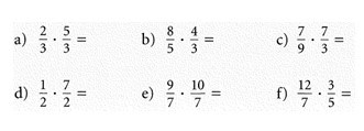 5. und 6. Klasse Multiplikation Bruch mal Bruch mit Lösungen 7
