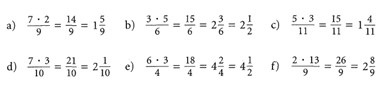 5. und 6. Klasse Multiplikation Bruch mal natürliche Zahl mit Lösungen 3